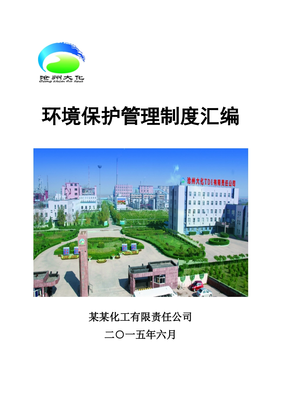 某某化工有限责任公司环保制度管理汇编_第1页