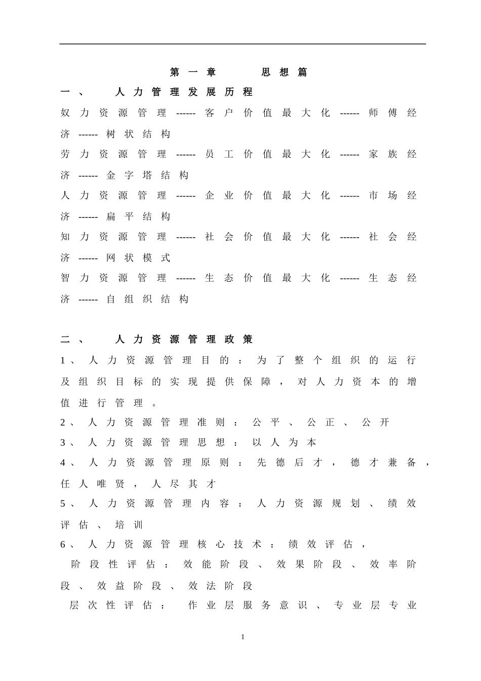 某某公司人力资源操作手册_第1页
