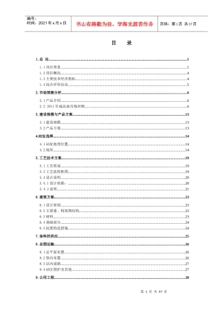 某村加油站项目建议书