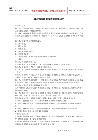 某某集团等级薪酬管理制度