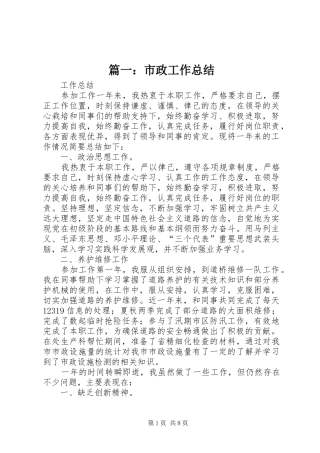市政工作总结