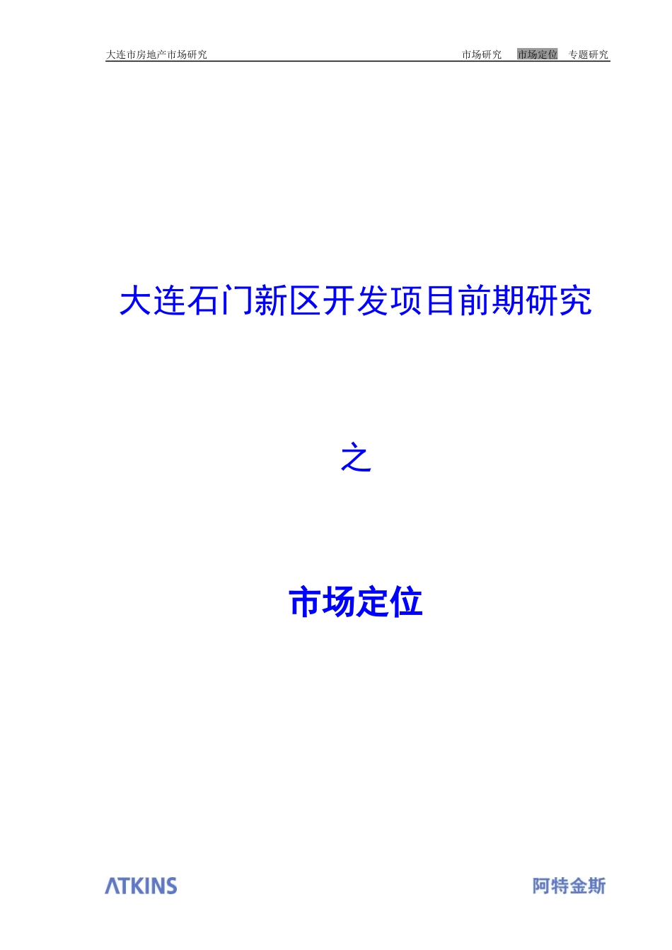 某新区开发项目前期研究之市场定位建议_第1页
