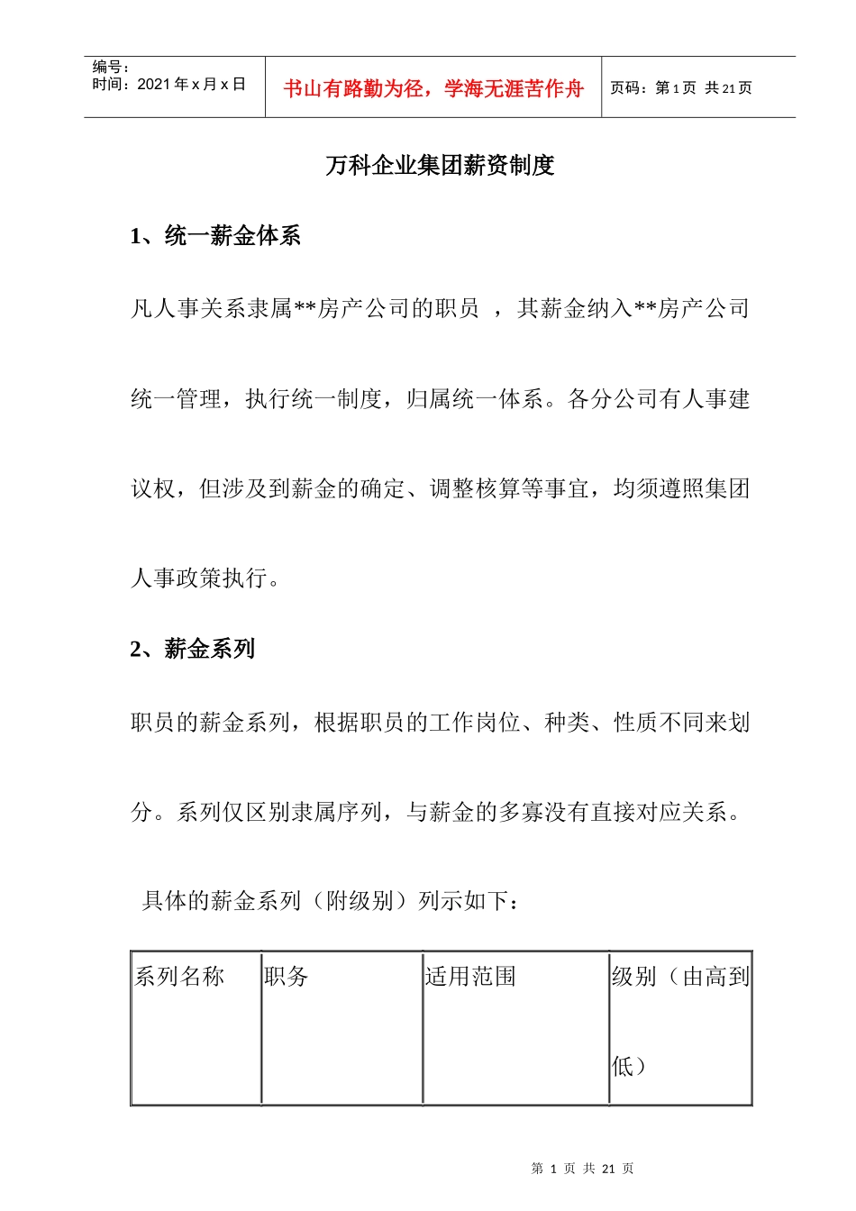 某某集团薪资管理制度_第1页