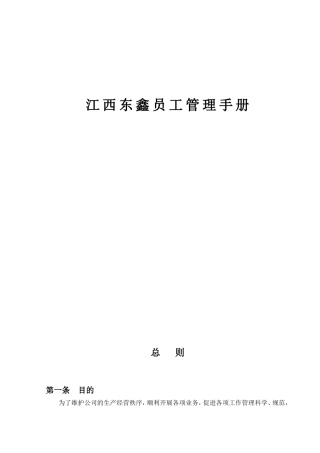 某某公司员工制度手册