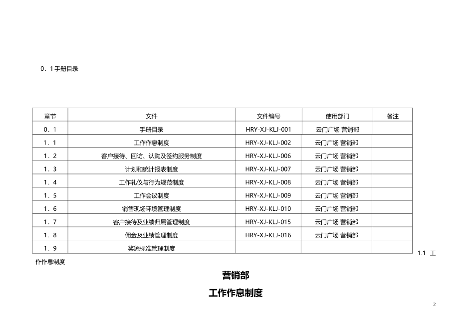 某某广场销售部管理制度工作手册_第2页