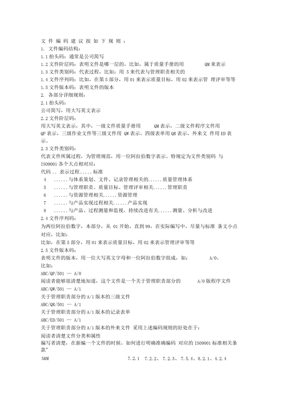 企业文件编码规则及部门代码_第1页