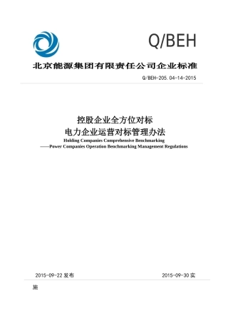 某控股企业全方位对标电力企业运营对标管理办法