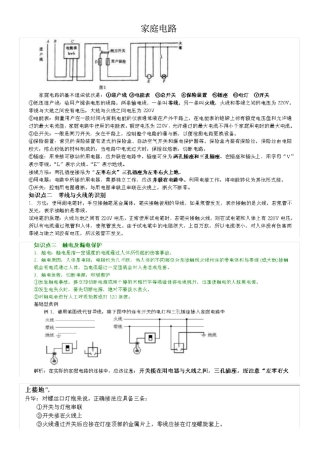 初中物理家庭电路测试题(卷)带答案
