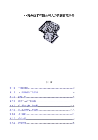 某某商务技术有限公司人力资源管理手册