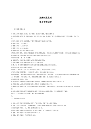 某某公司奖惩与薪资管理制度