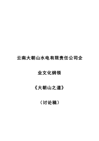 某水电公司企业文化纲领分析