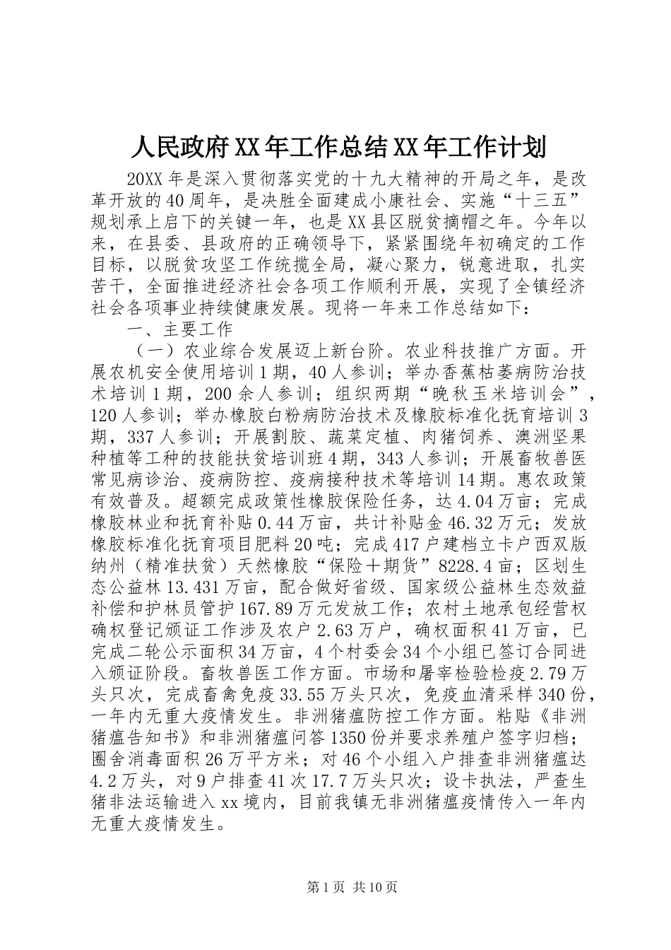 人民政府工作总结工作计划_第1页