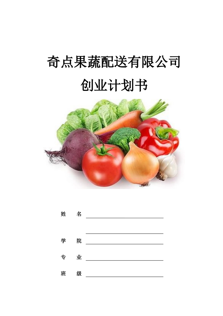 某果蔬配送有限公司创业计划书_第1页