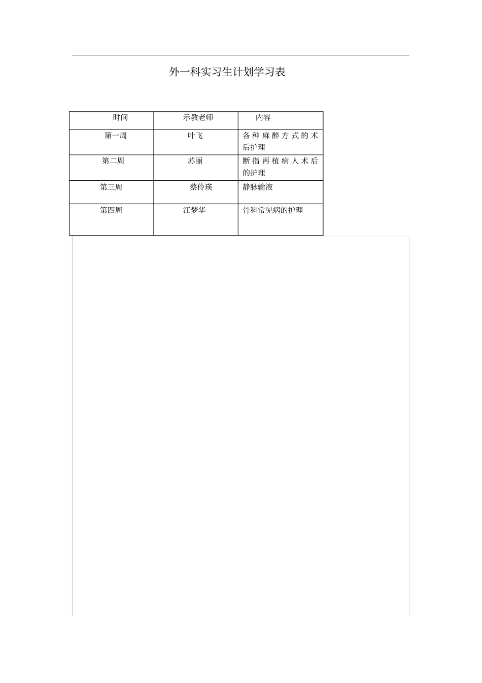 外一科实习生带教计划_第3页
