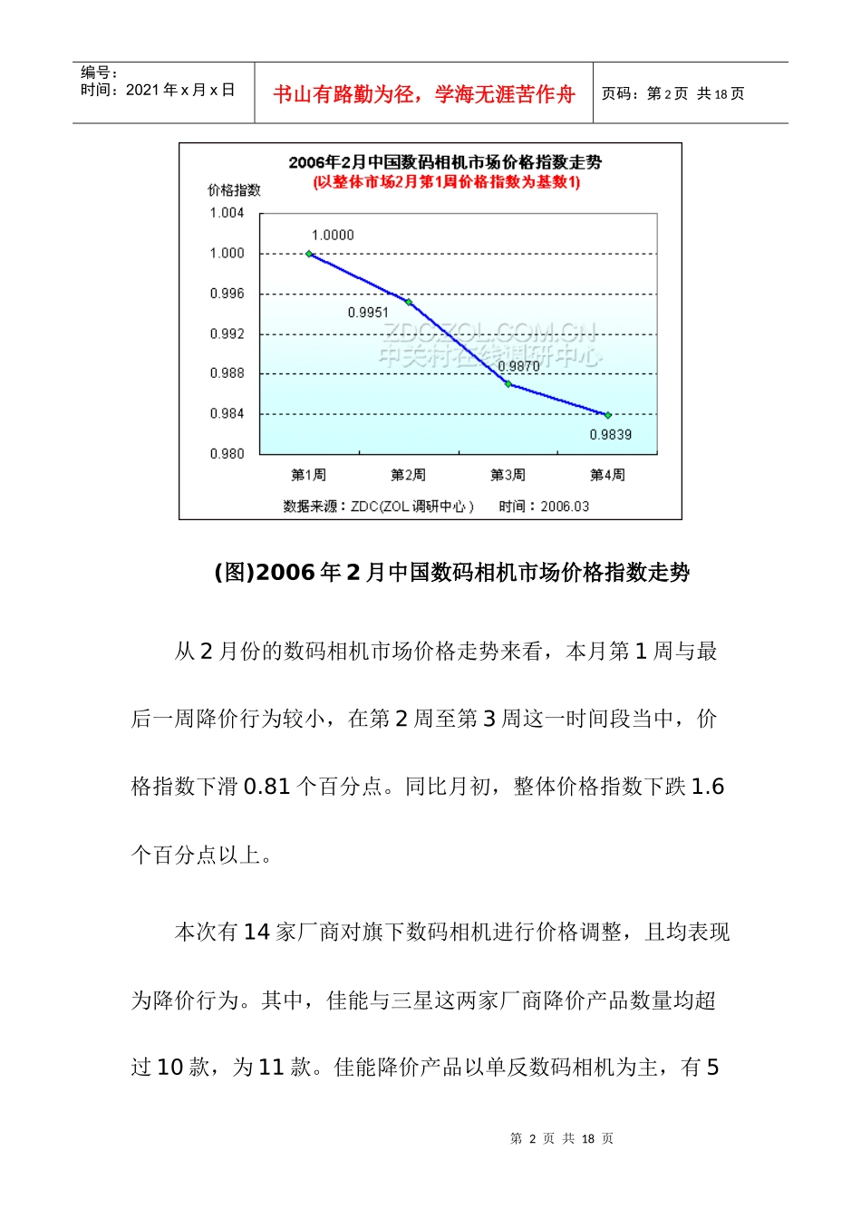 某某年月数码相机市场价格走势调查报告_第2页