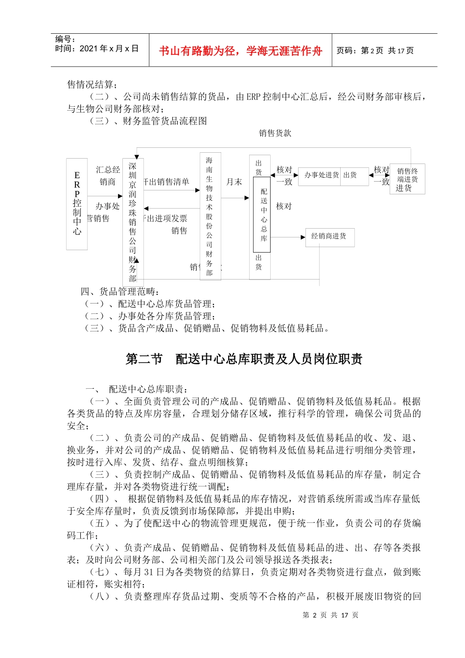 某某珍珠销售有限公司货品管理办法_第2页