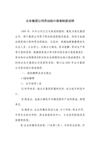 某某集团公司劳动统计规则