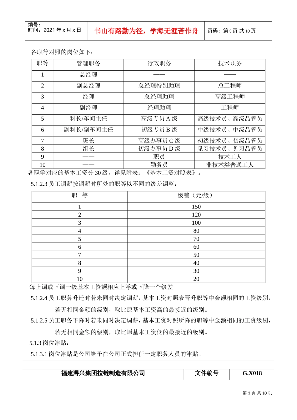 某某拉链制造有限公司工资管理办法_第3页