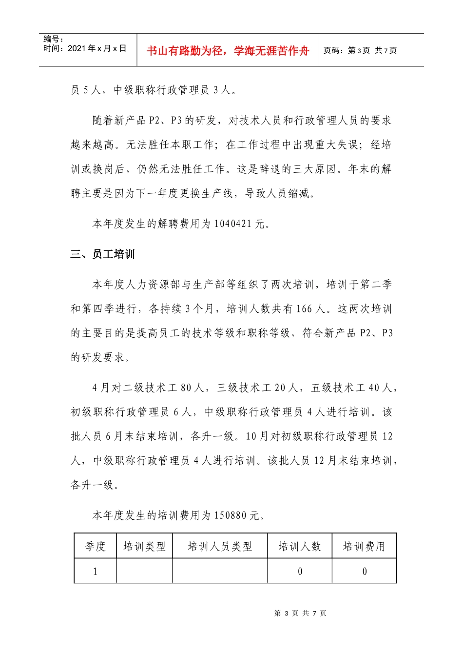 某某年某公司人力资源部工作总结_第3页