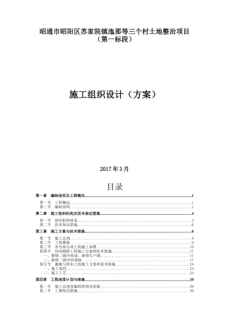 某村土地整治项目施工组织设计方案