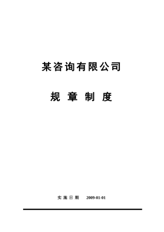 某某咨询公司人事规章制度