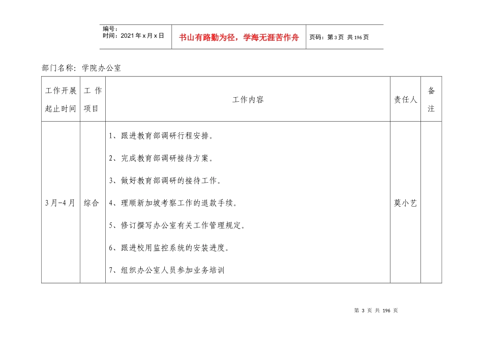 某技术学院年度工作计划台帐_第3页