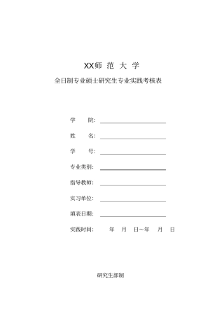 专业实践考核表