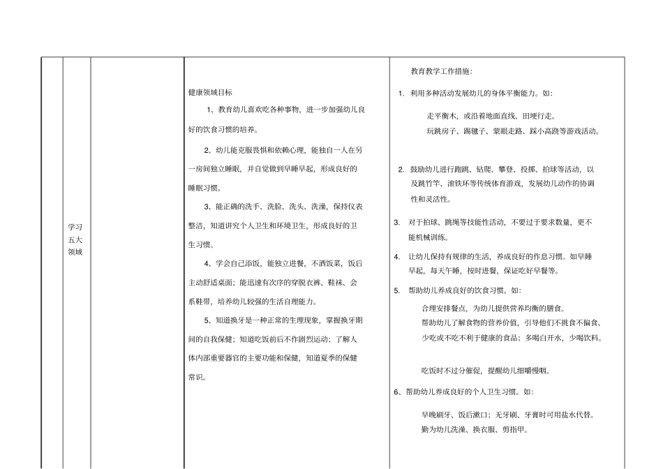 新世纪幼儿园幼小衔接下期课程计划_第3页