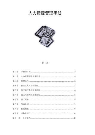 某某知名企业人力资源管理手册
