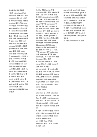 完整版常用动词短语搭配完整版