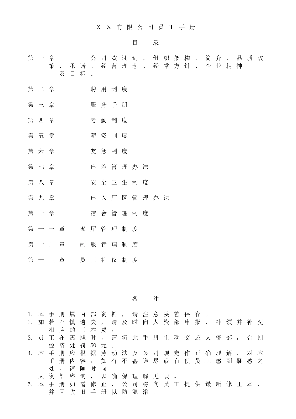 某某公司人事管理制度手册_第1页