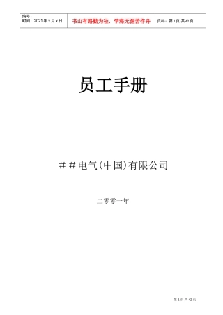 某某电气中国有限公司员工手册