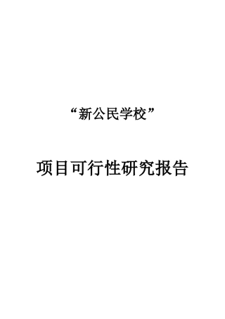 某民办学校可行性研究报告