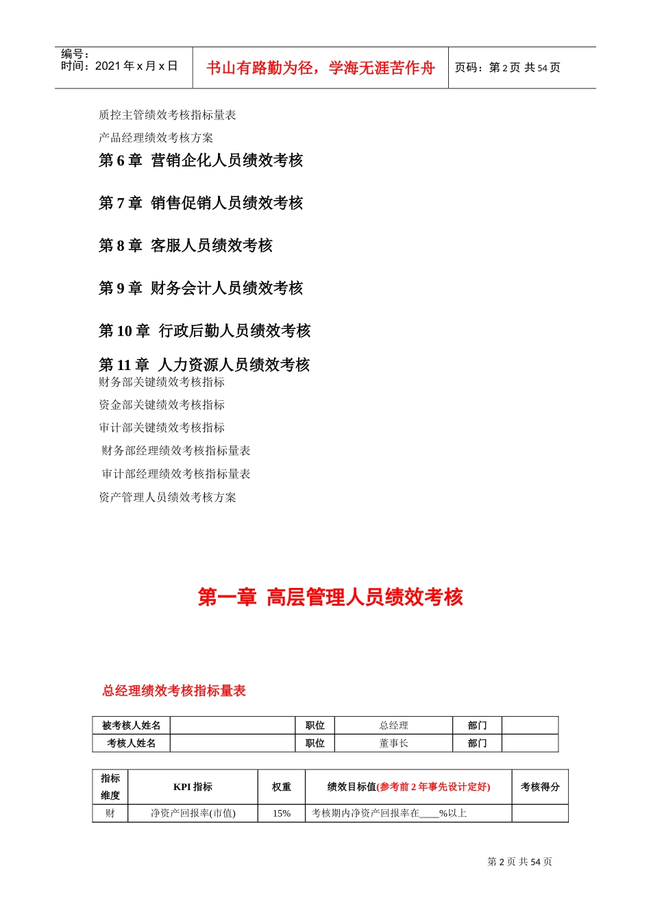 某某公司高层管理人员绩效考核_第2页