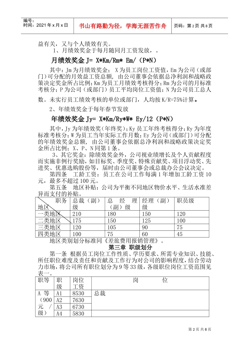 某某集团薪酬管理制度及薪酬结构_第2页