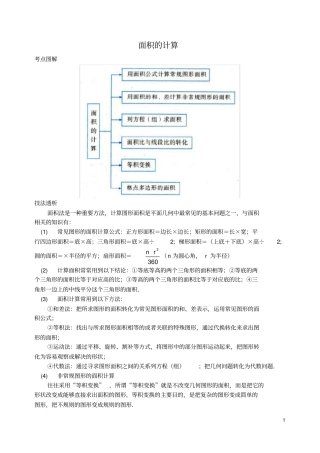 中考数学专题复习《面积的计算》考点专题讲解