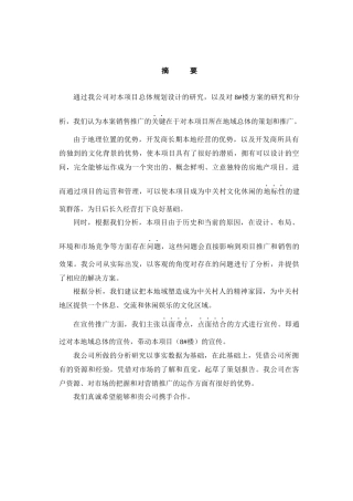 某文化广场市场策划报告