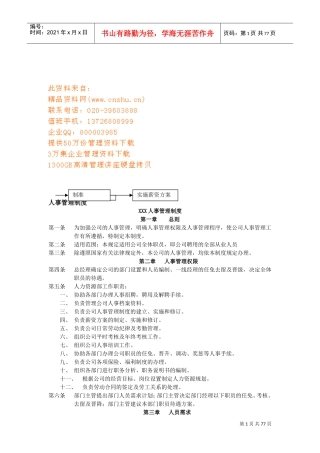 某某人事管理制度汇总