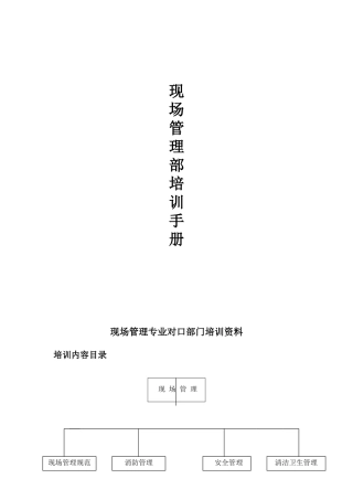 某某国际购物中心现场管理部培训手册