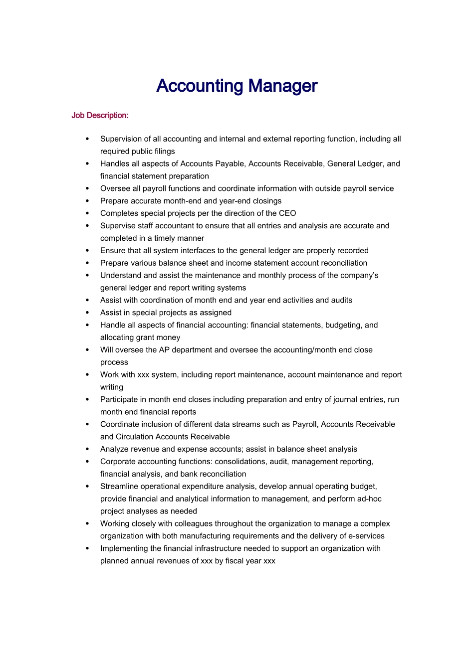 某某咨询公司做的全套职位描述英文版_第3页