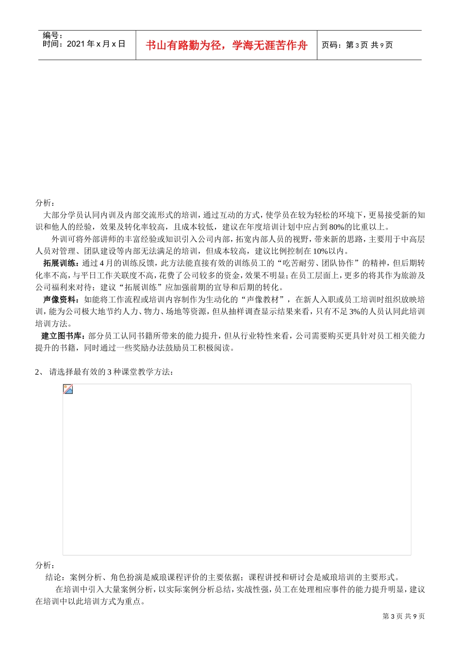 某某集团培训调研问卷分析报告_第3页