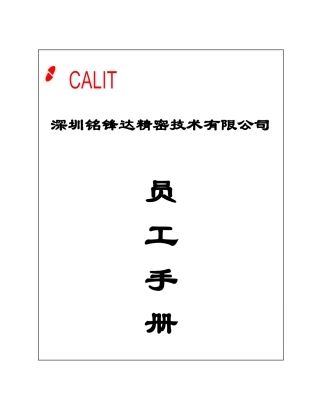 某某精密技术有限公司员工手册