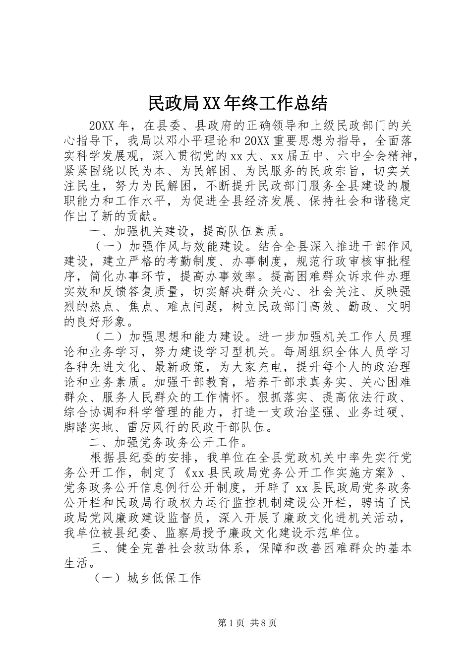 民政局终工作总结_第1页