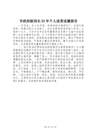 市政府副局长个人述责述廉报告