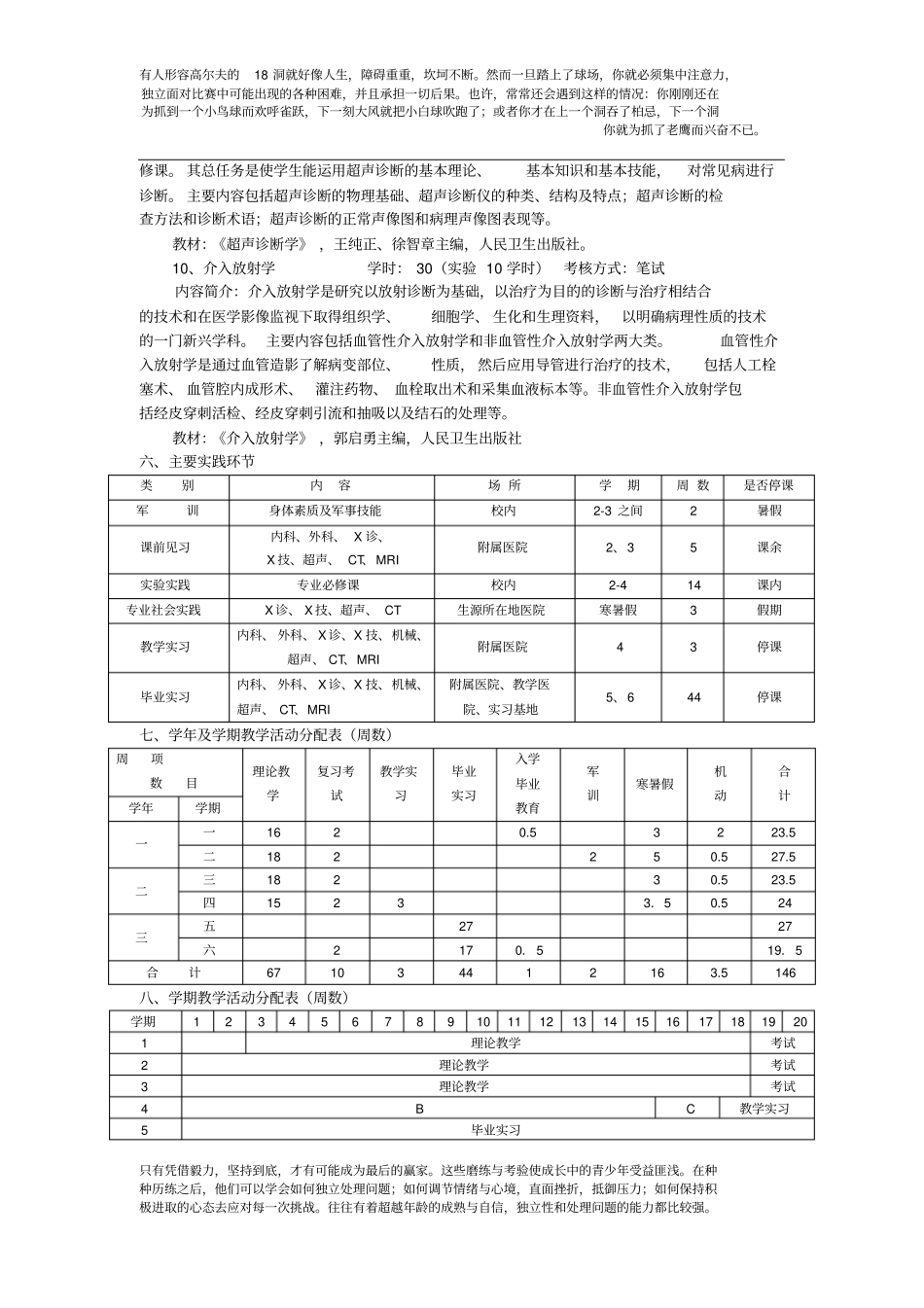 医学影像学专业教学计划_第3页