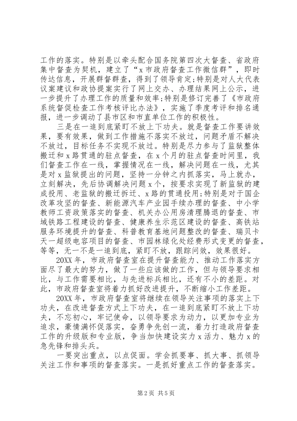 市政府督查工作总结工作计划_第2页