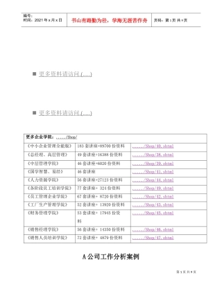 某某公司工作分析案例讲义
