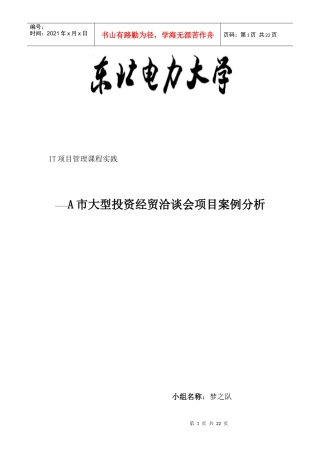 某某市it项目管理及课程设计