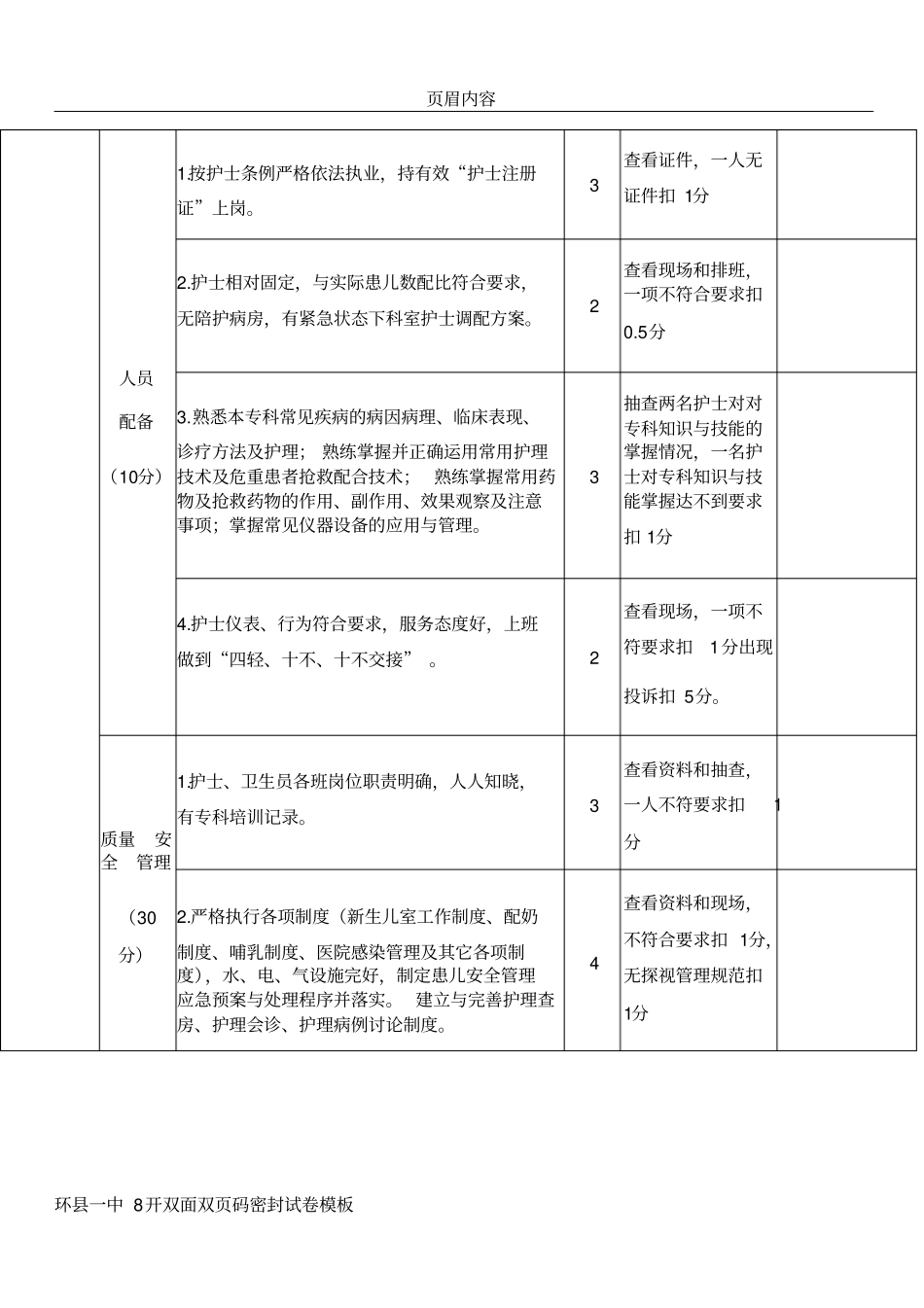 中医医院新生儿科护理质量评价标准_第2页