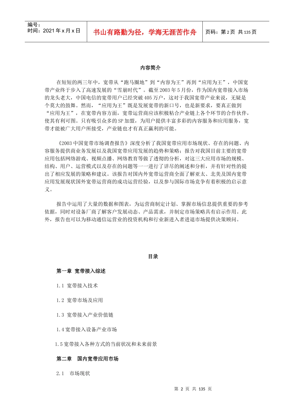 某某年宽带市场调查报告_第2页